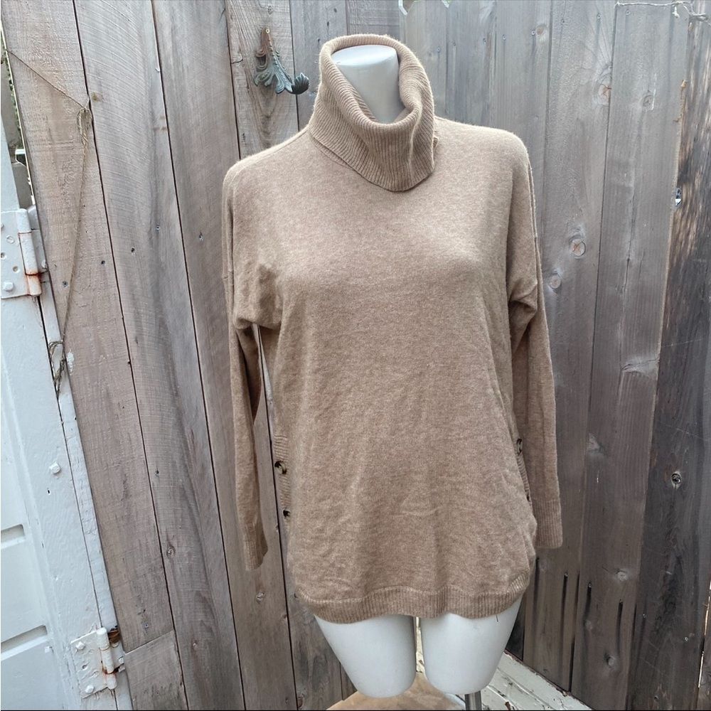 Madewell Women's Crestland Side-Button Turtleneck Tunic Sweater size Medium